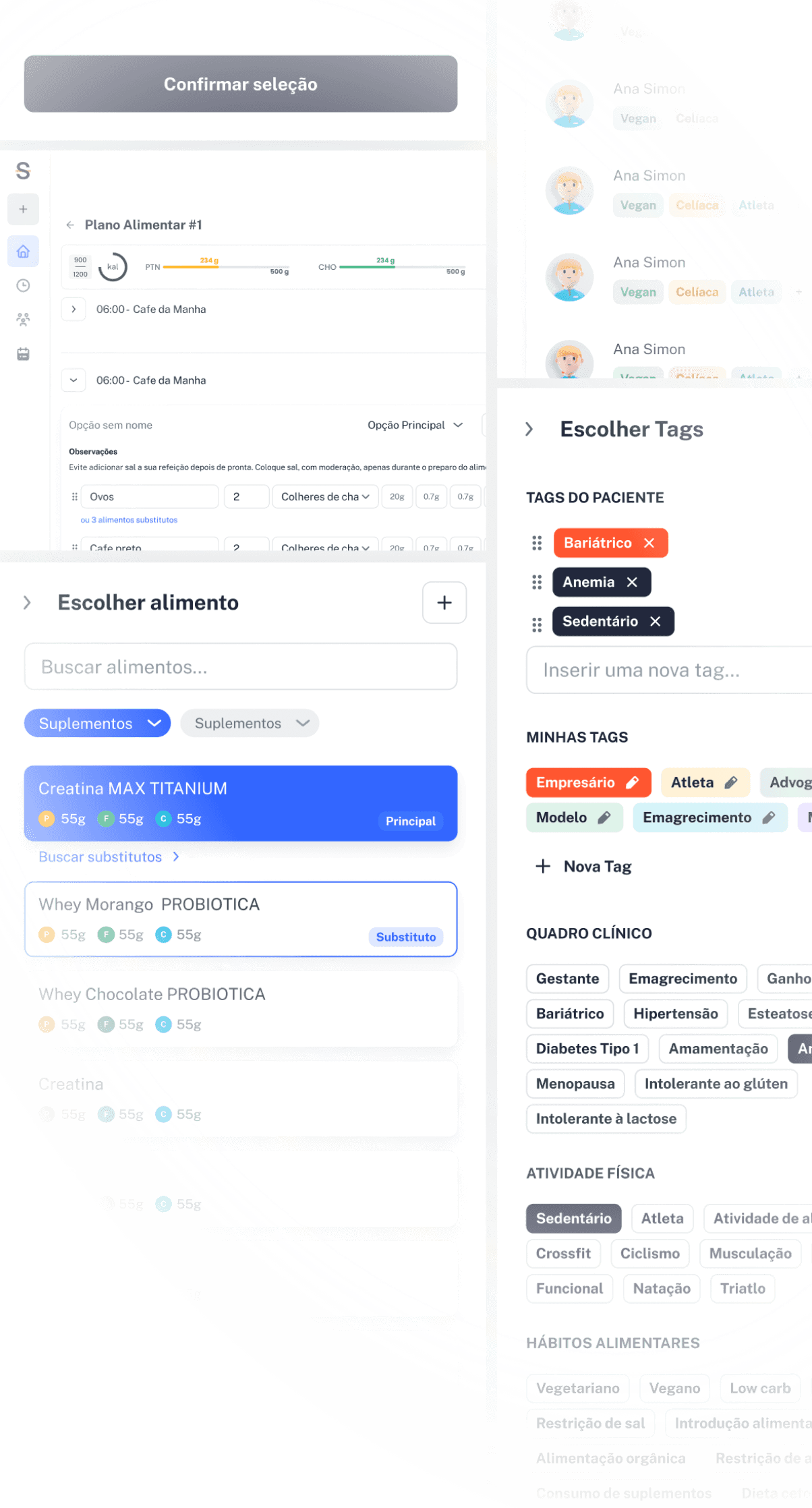 Montagem prévia da plataforma Saludii Nutrition